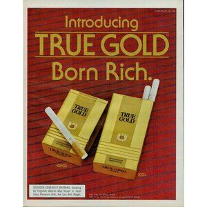 1985 True Gold Cigarettes Vintage Print Ad (L20)